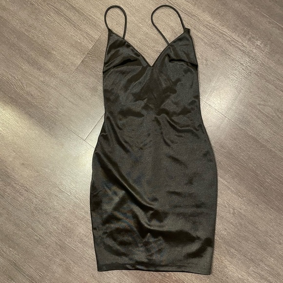 Silk Backless Bodycon Dress - Picture 1 of 3